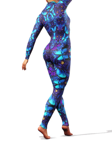 Purple Butterfly LS Catsuit-unitard-bootysculpted